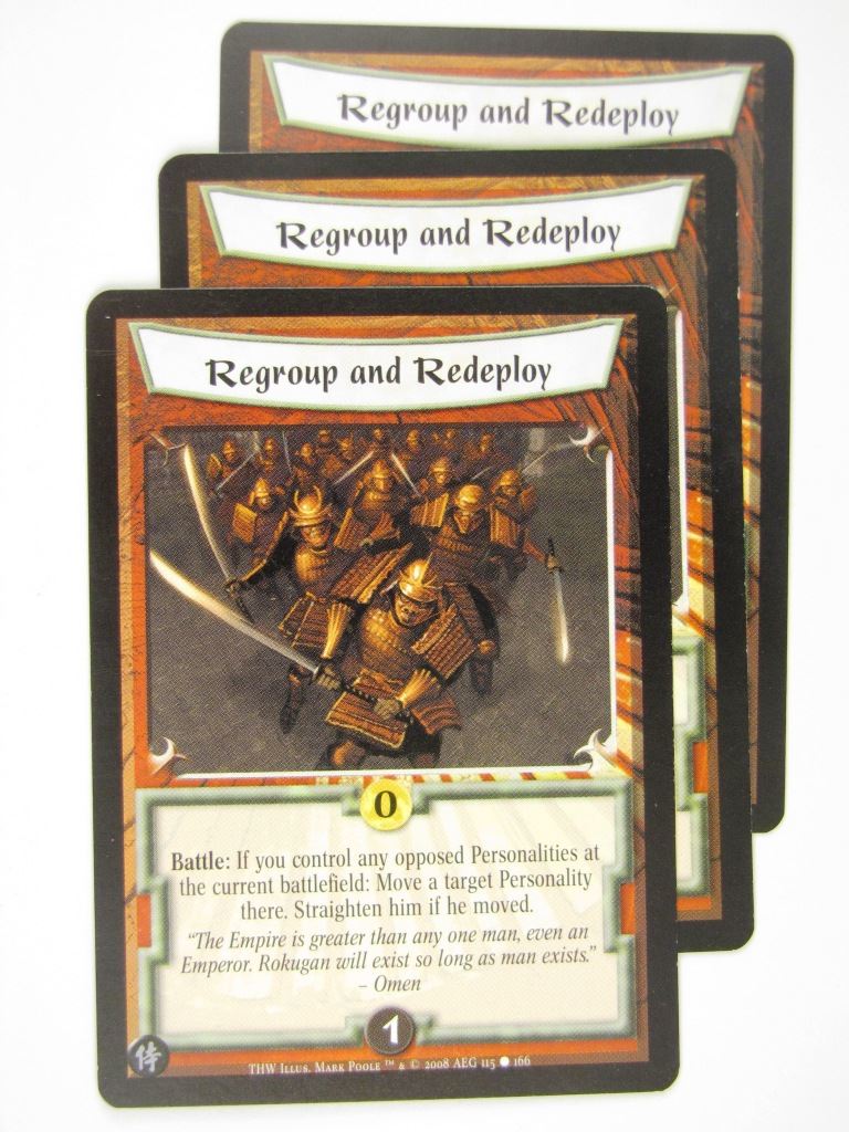 Vintage L5R Cards: REGROUP AND REDEPLOY x3 # 16J78