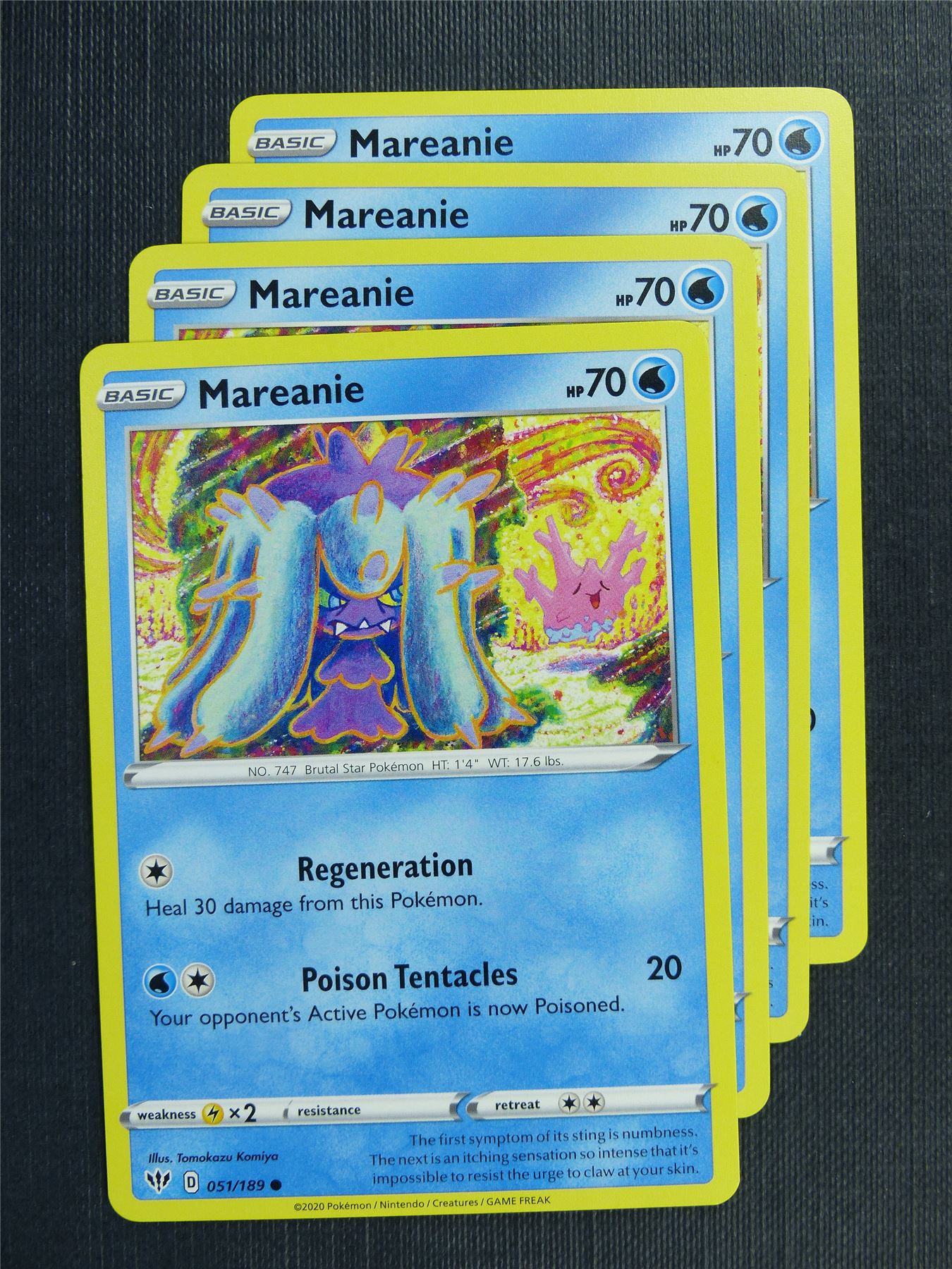 mareanie pokemon card value Mareanie 051/189 x4 - DAA