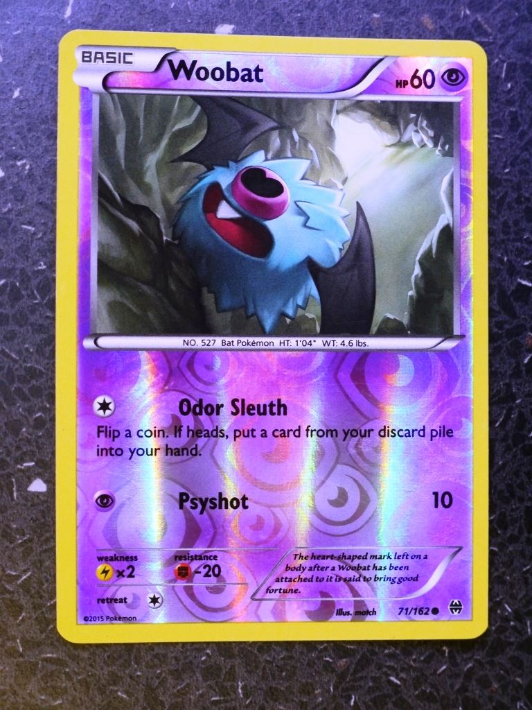 Pokemon Cards: WOOBAT 71/162 REVERSE HOLLOW # 4G57 Pokemon Cards: WOOBAT 71/162 REVERSE HOLLOW # 4G57