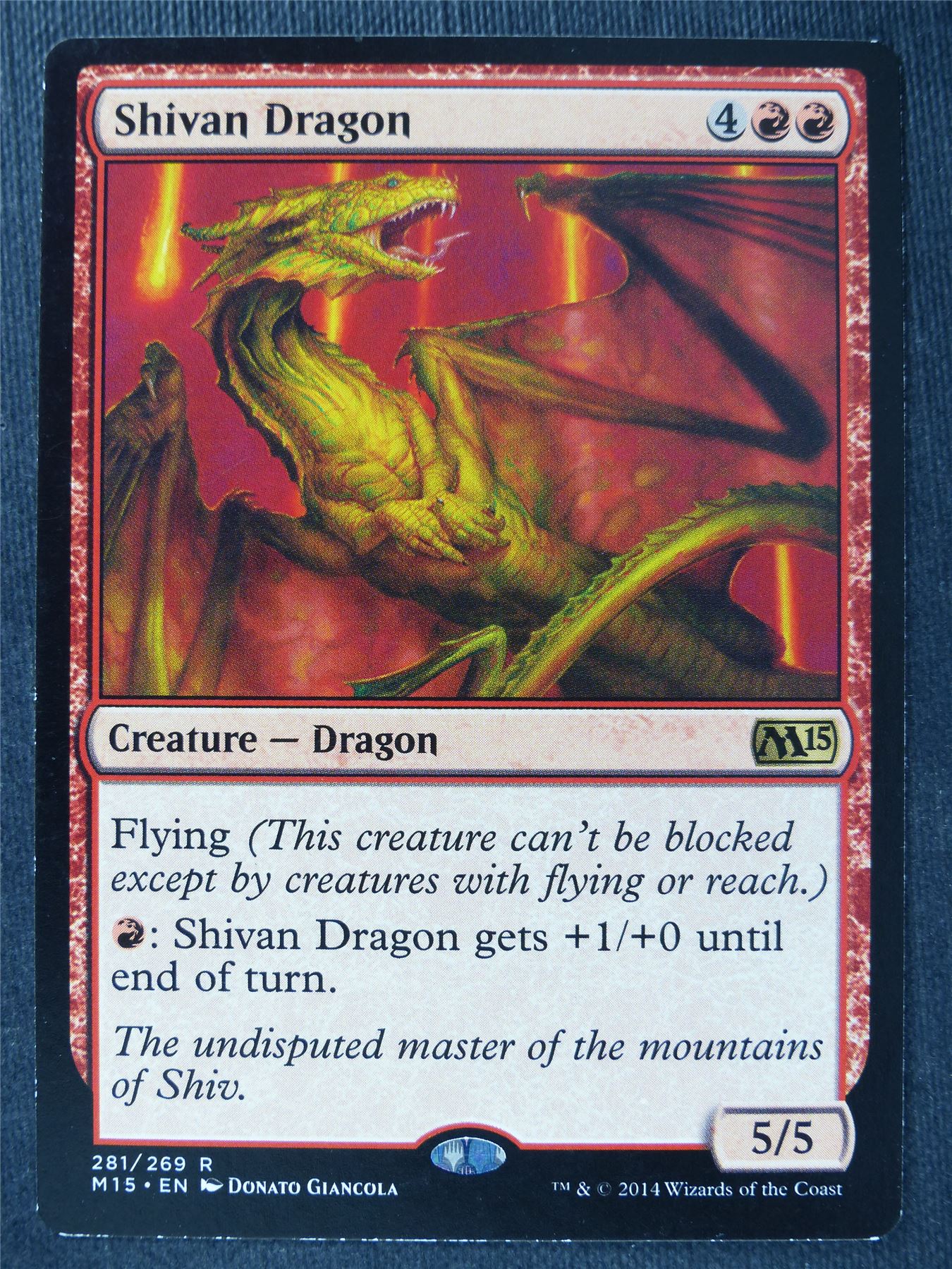 MTG Revised Edition Shivan Dragon - Moderately Played - Classic Demon Card