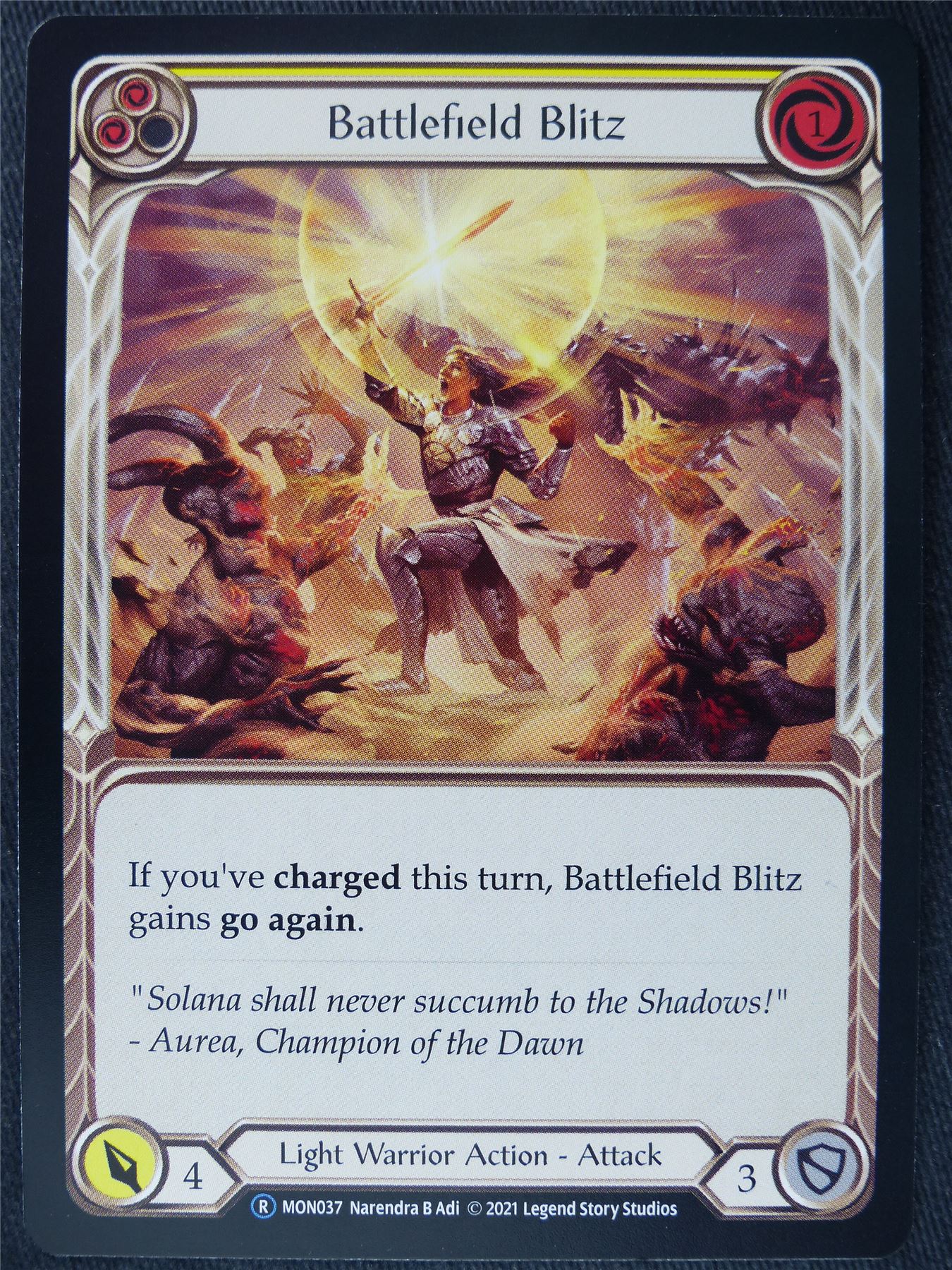 Battlefield Blitz Yellow - Monarch Unlimited - Flesh and Blood Cards #HP