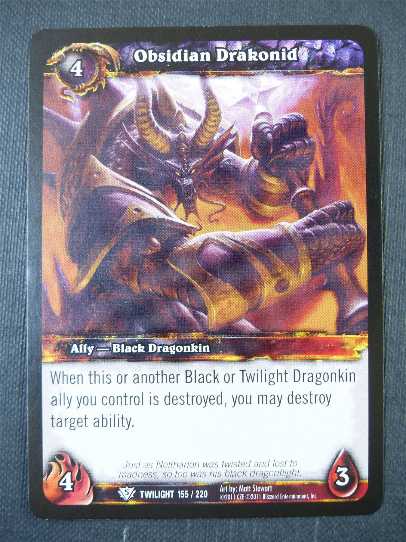 Obsidian Drakonid 155/220 - WoW Card #18E