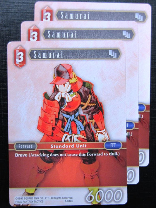 Final Fantasy Cards: SAMURAI 1-014C x3 # 20B99