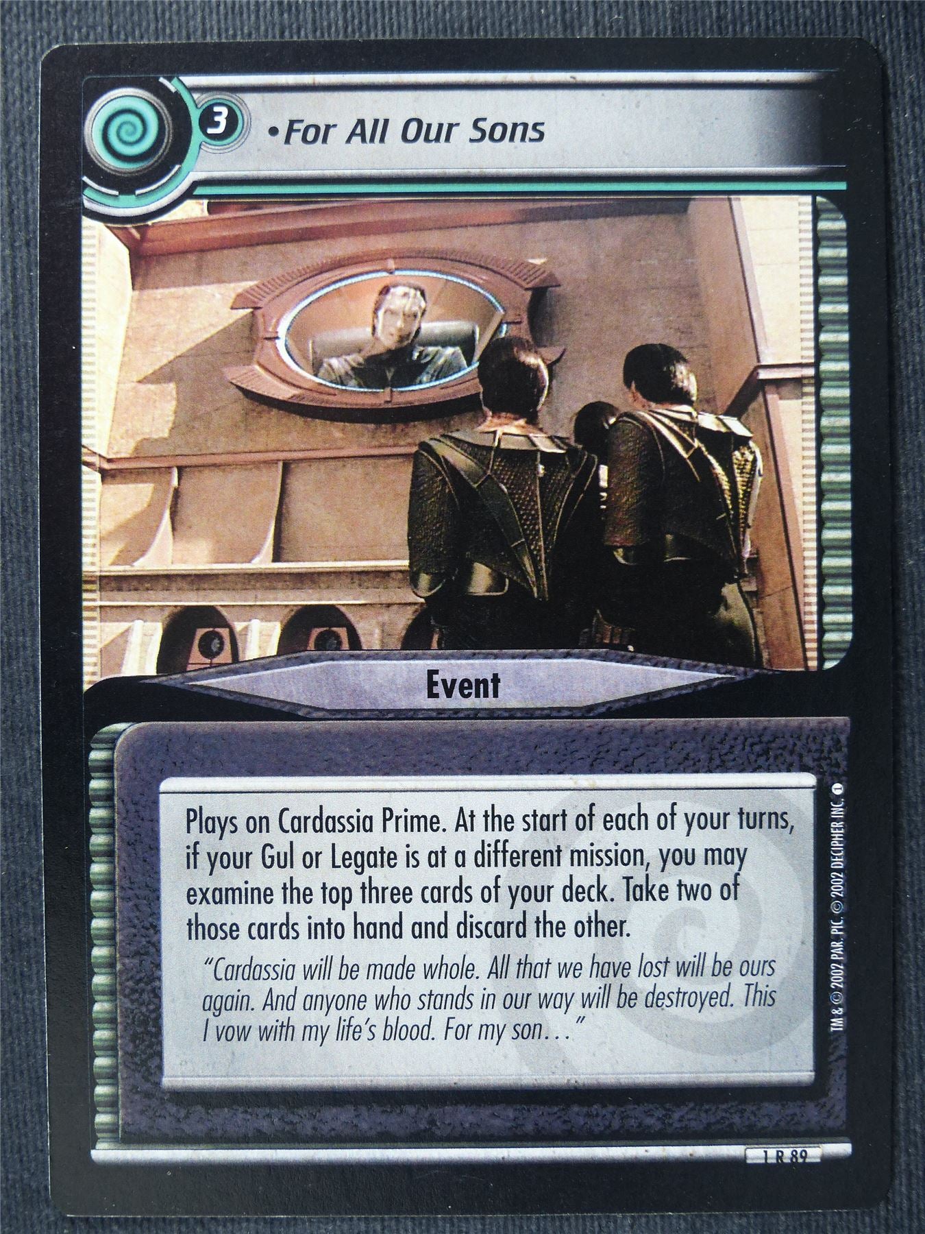 For All Our Sons - Star Trek Cards #16Q