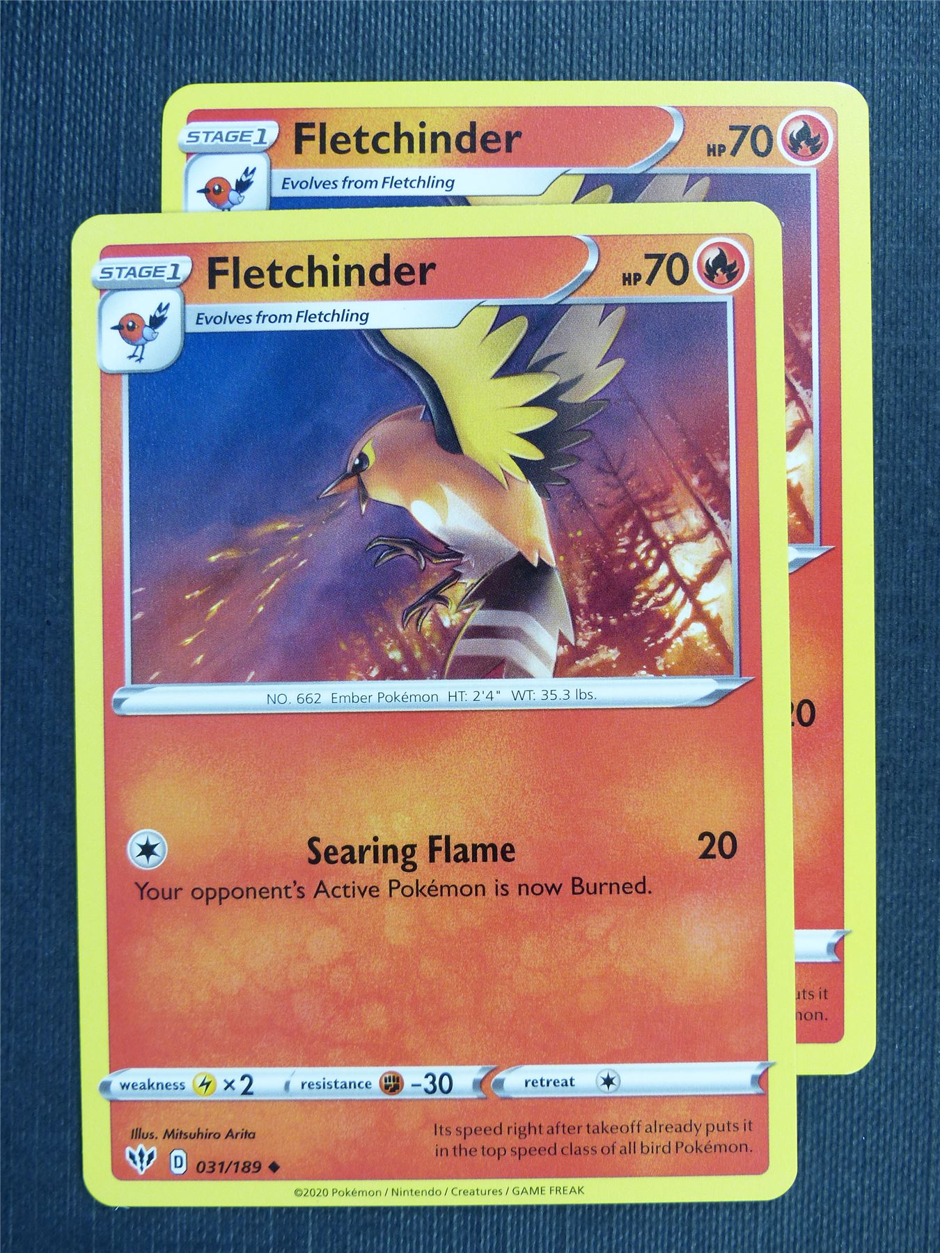 Fletchinder 031/189 x2 - DAA - Pokemon Card #3EA