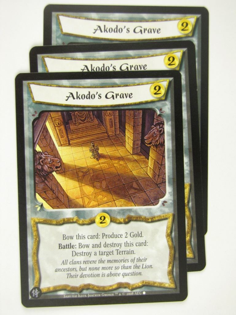 Vintage L5R Cards: AKODO'S GRAVE x3 # 17A11
