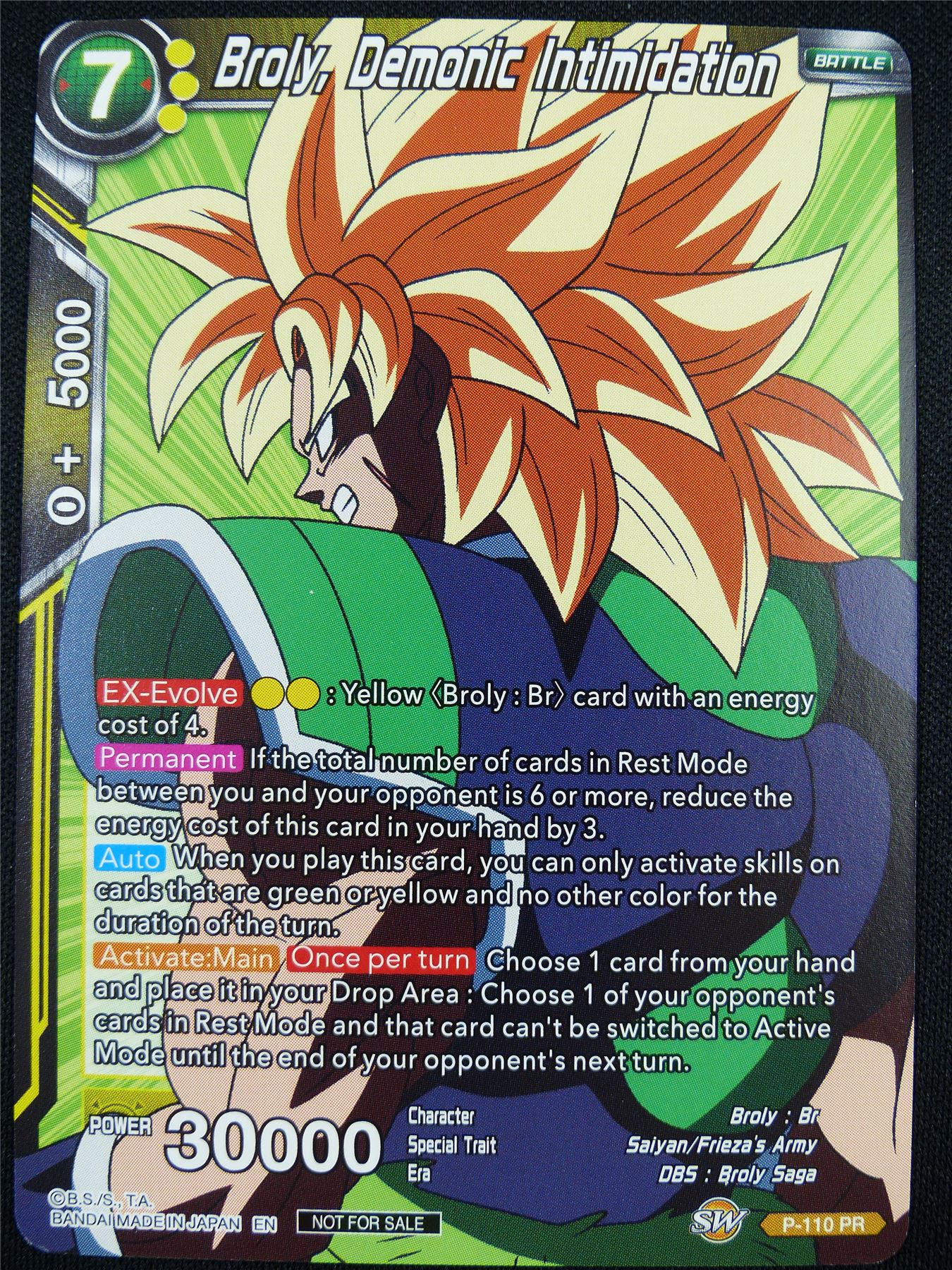 Broly Demonic Intimidation P-110 PR - Dragon Ball Super Card #WU