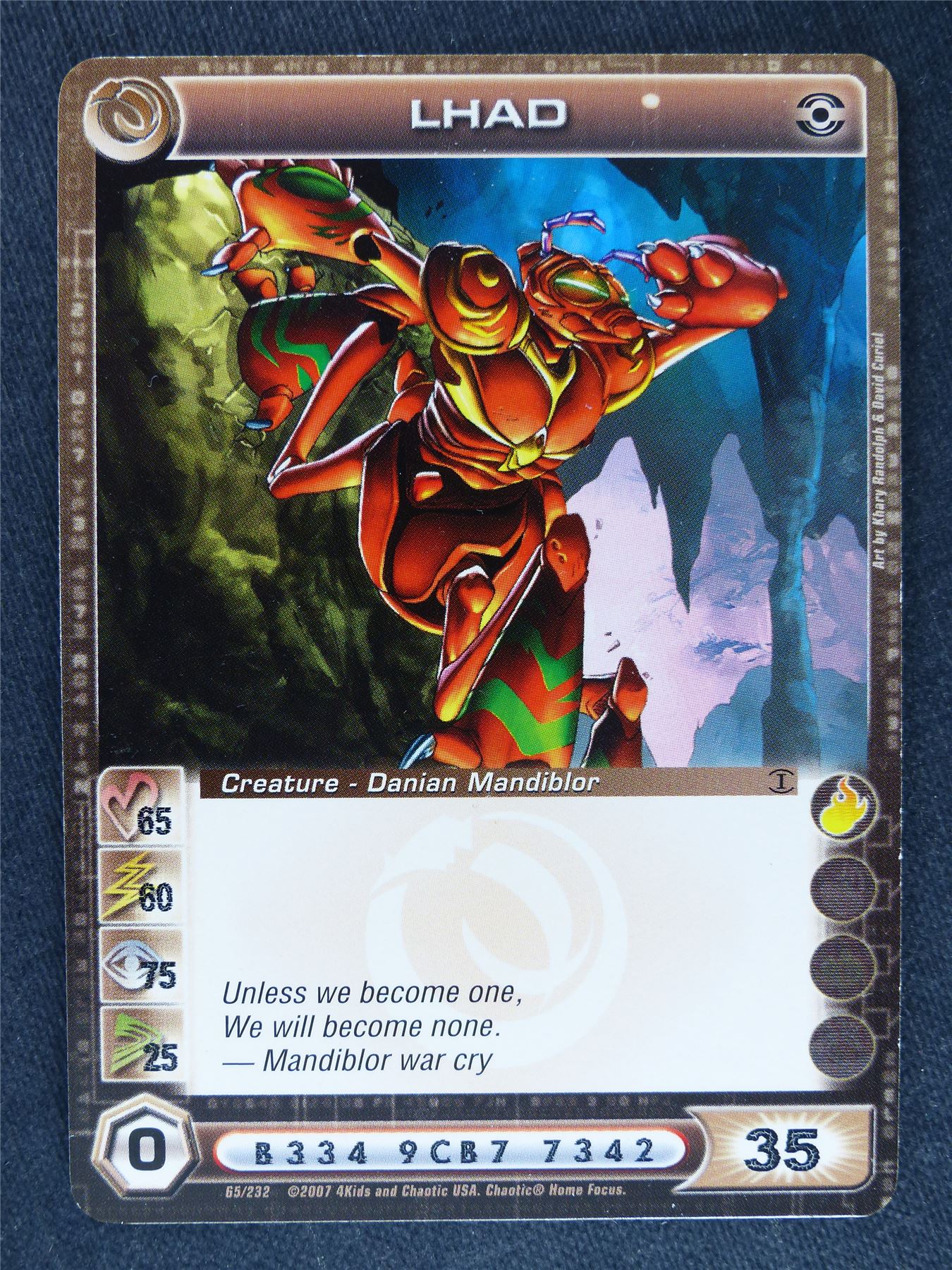 Lhad 65/232 - Chaotic Cards #K7