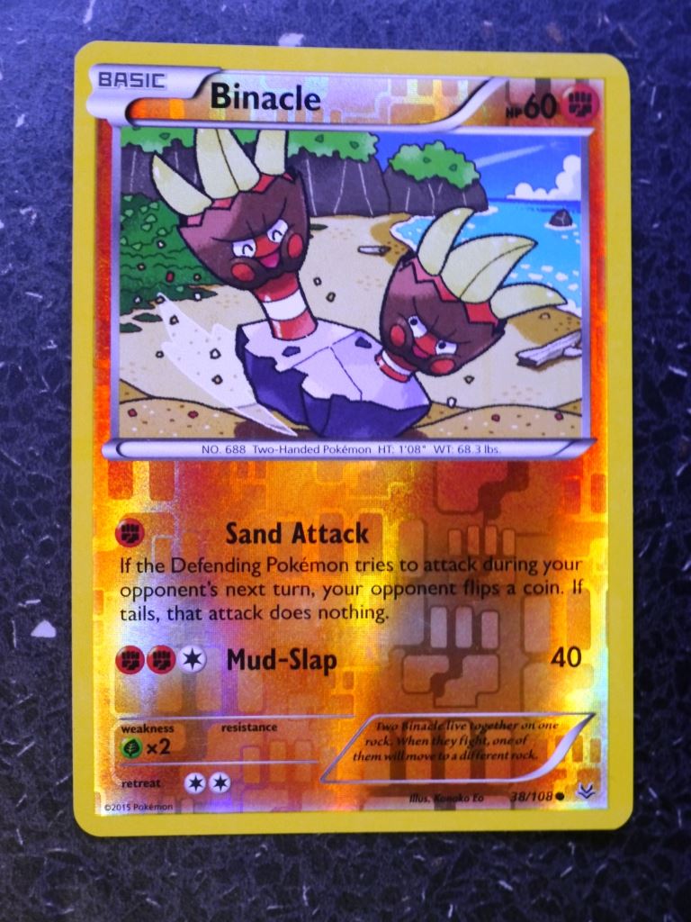 Pokemon Cards: BINACLE 38/108 REVERSE HOLLOW # 4F79 Pokemon Cards: BINACLE 38/108 REVERSE HOLLOW # 4F79