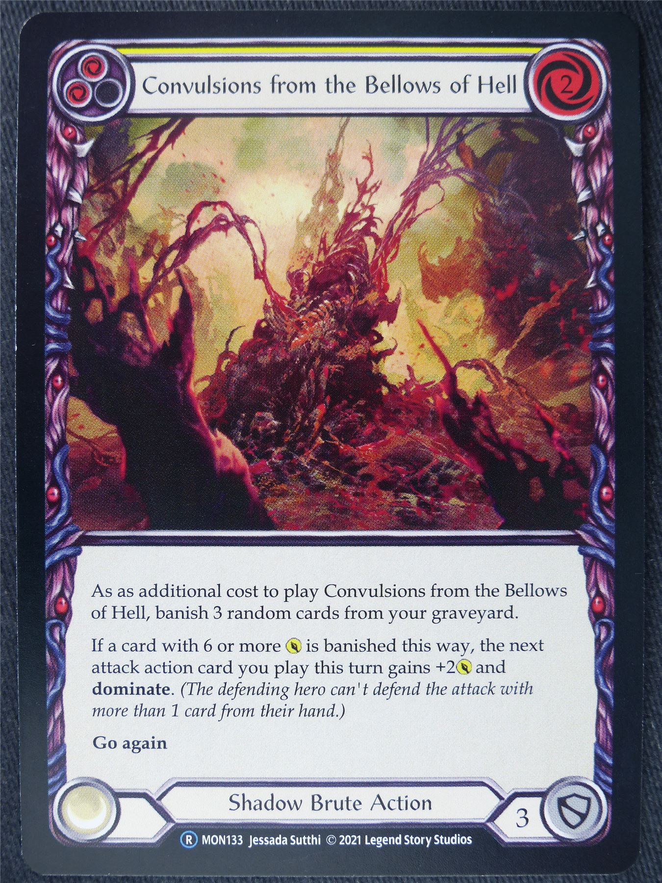 Convulsions from the Bellows of Hell Yellow - Monarch Unlimited - Flesh and Blood Cards #HT