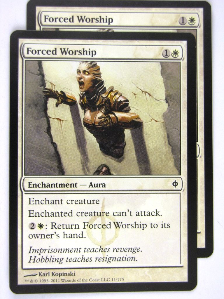 MTG Magic: the Gathering Cards: FORCED WORSHIP x2: NPH