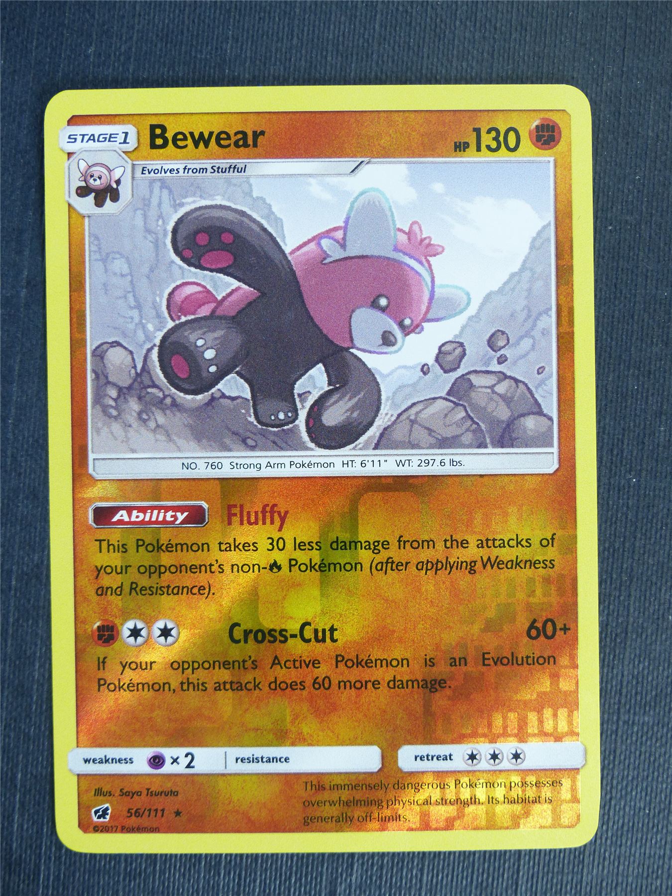 bewear pokemon card Bewear 56/111 Reverse Holo