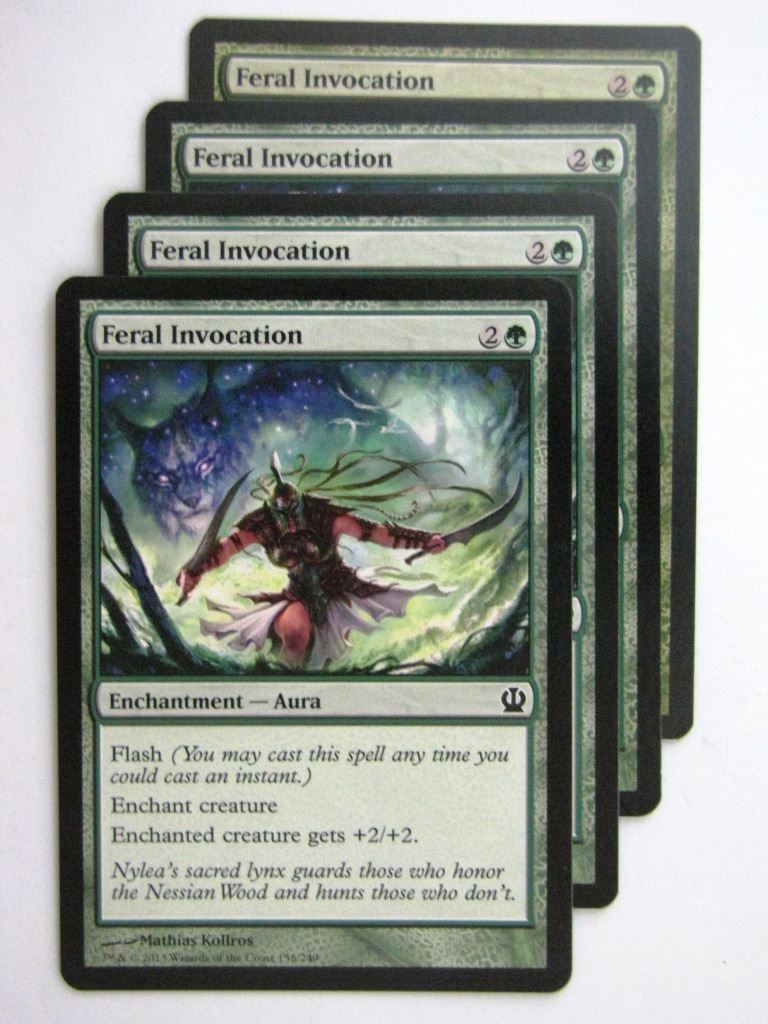 MTG Magic Cards: FERAL INVOCATION x4 Theros playset # 23J64