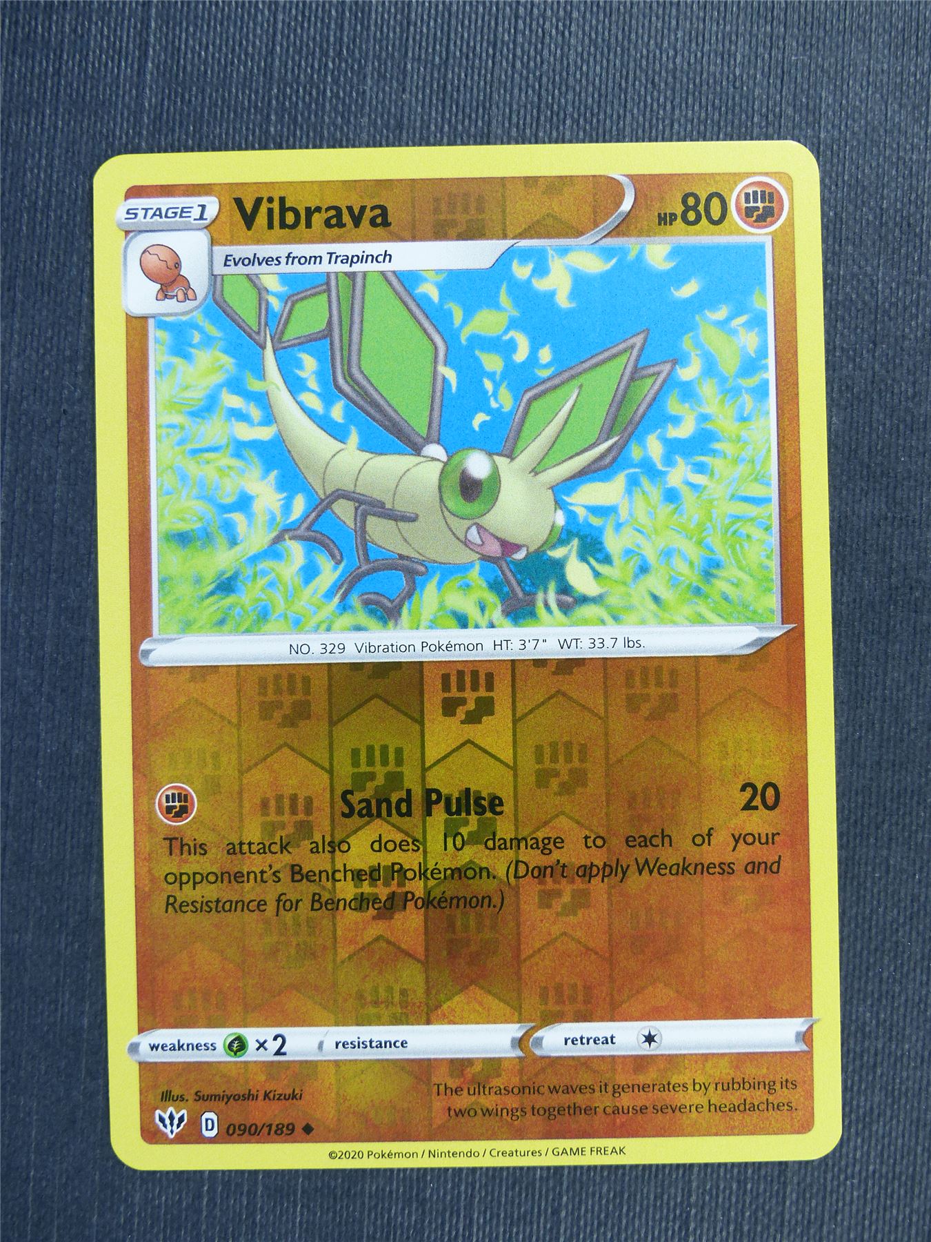 Vibrava 090/189 Reverse Holo - DAA - Pokemon Card #3CA