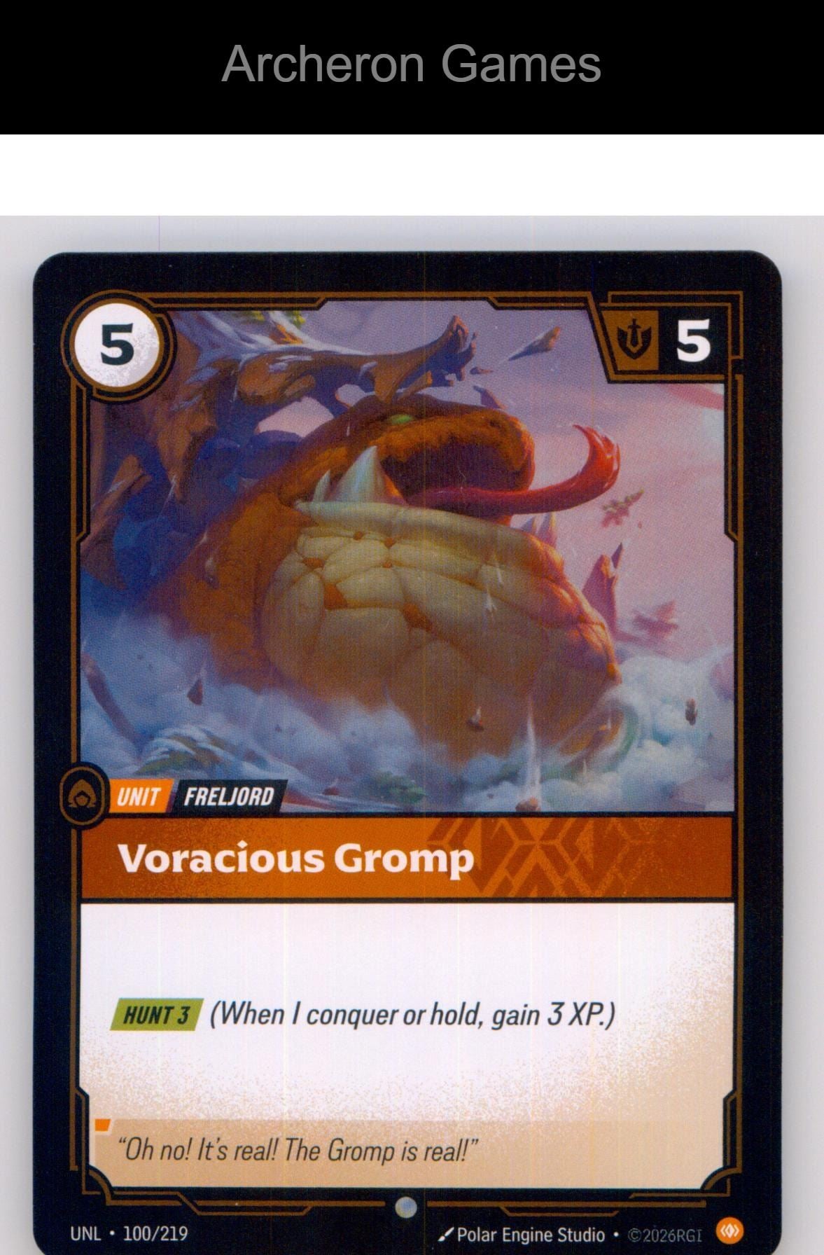 Voracious Gromp UNL 100/219 C Unleashed Riftbound Card