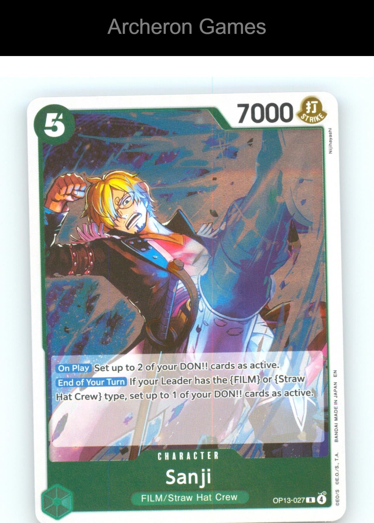 Sanji OP13-027 R One Piece Card NM/EX+ Foil