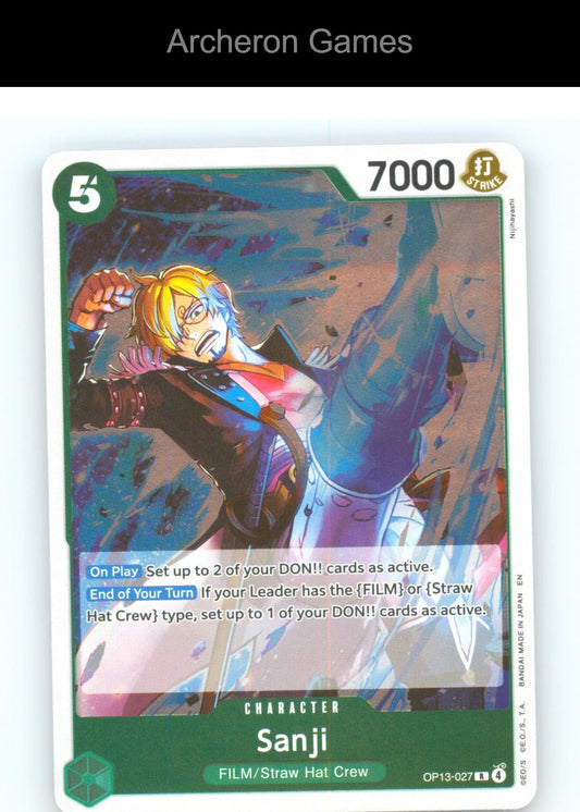 Sanji OP13-027 R One Piece Card NM/EX+ Foil