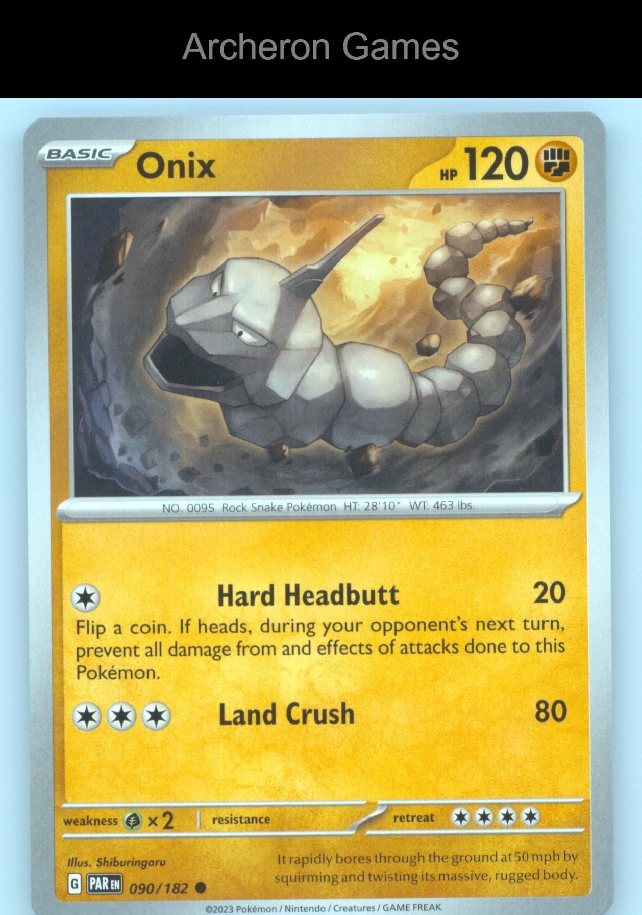 Pokemon Card Onix PAR 090/182 C Paradox Rift
