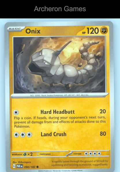 Pokemon Card Onix PAR 090/182 C Paradox Rift