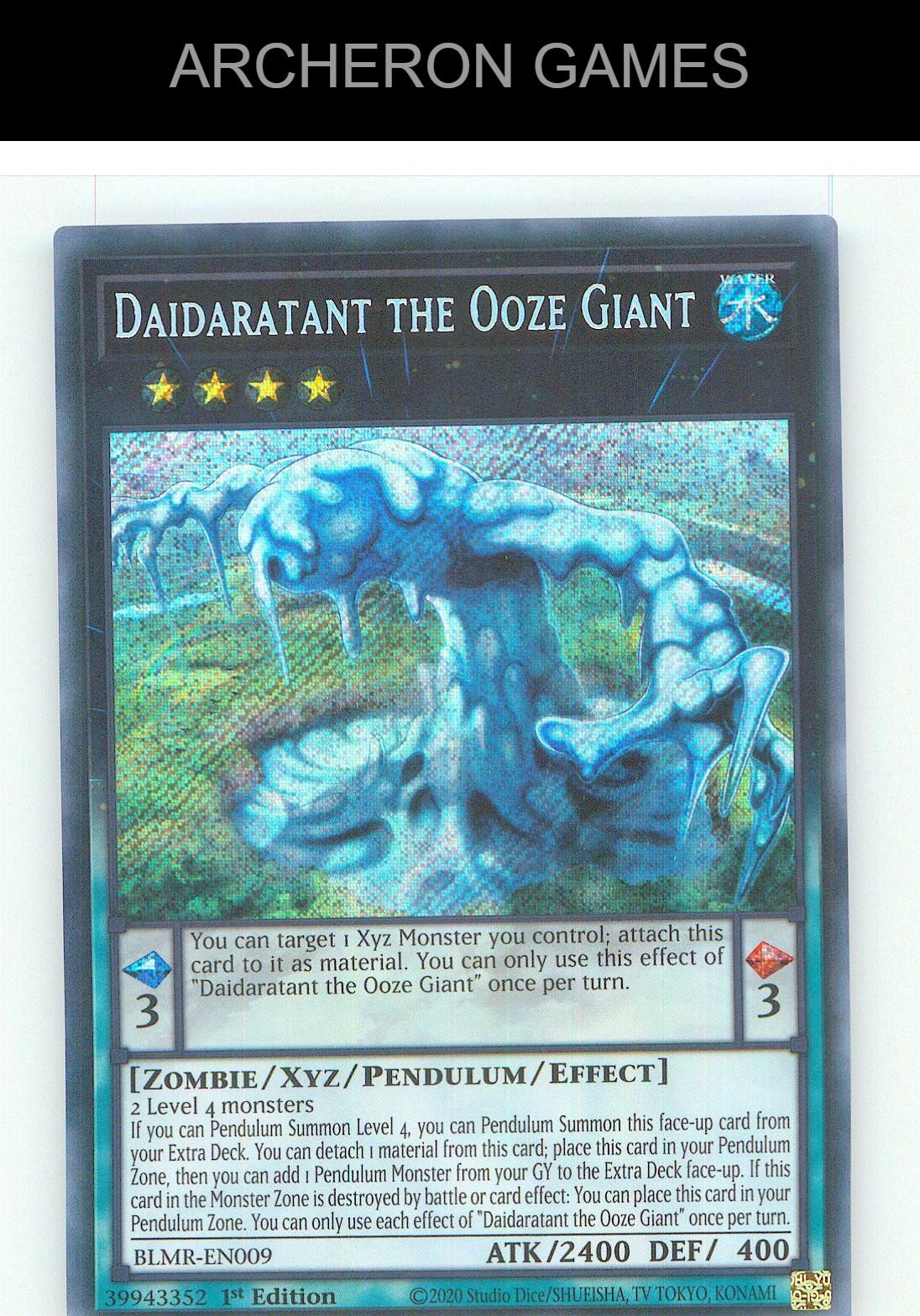 Daidaratant the Ooze Giant SEC YUGIOH Card 1st Edition