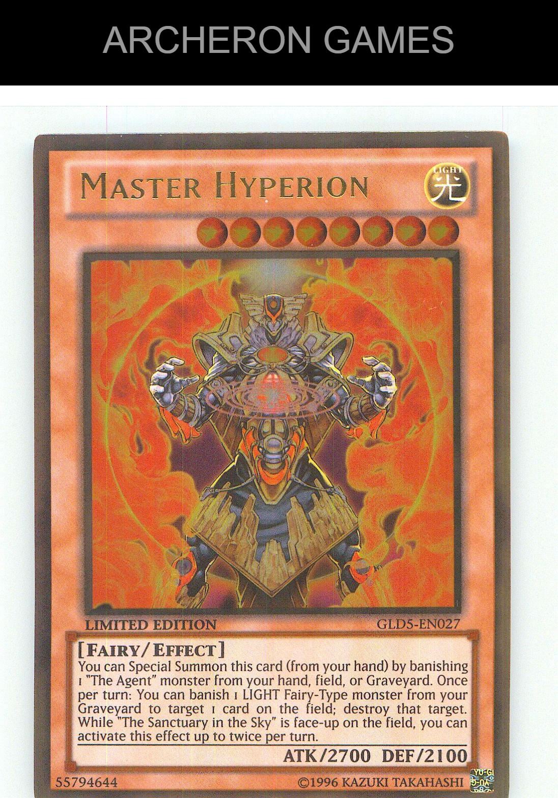 Master Hyperion Gold Rare YUGIOH Card Limited
