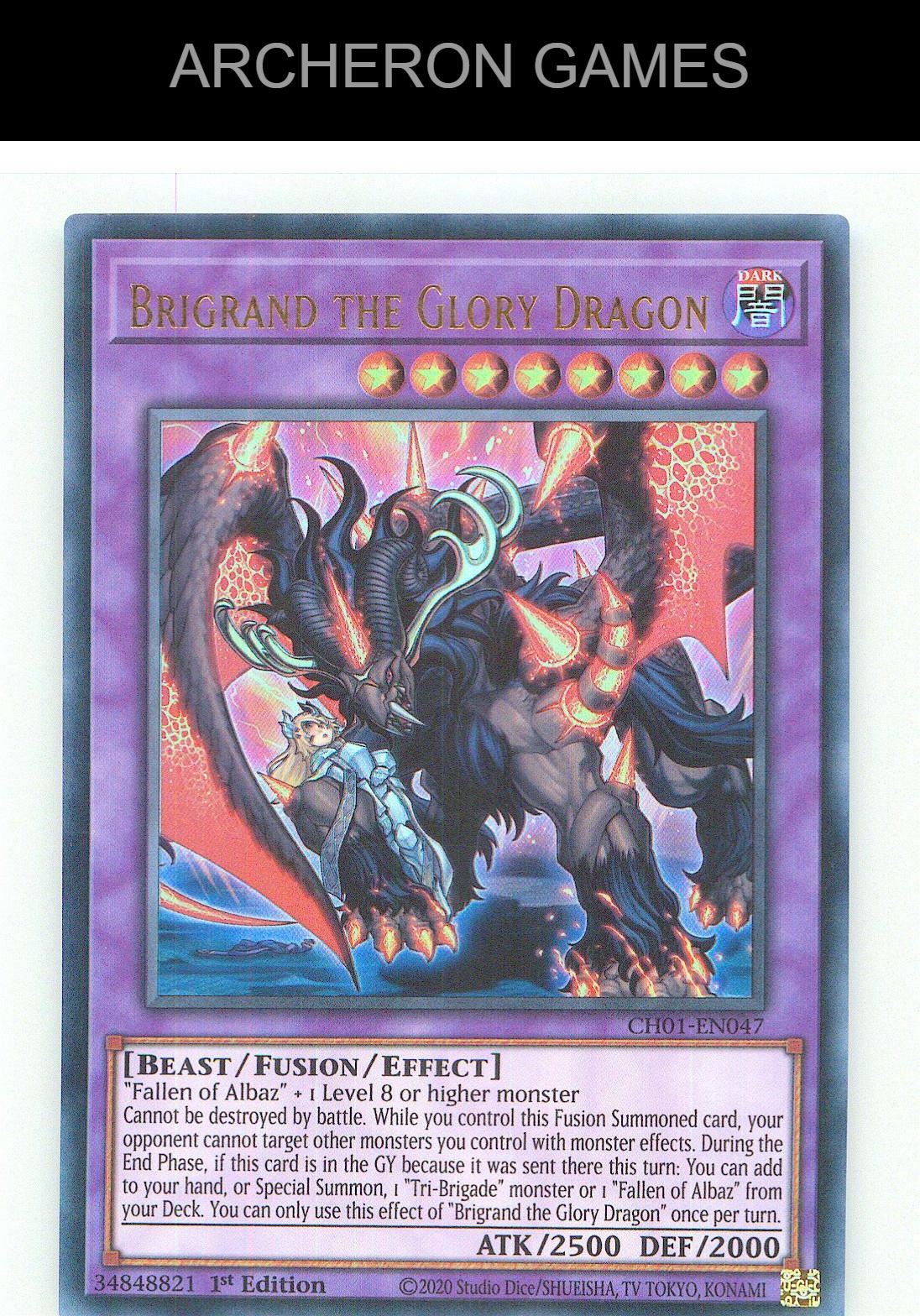 Brigrand the Glory Dragon Ultra Rare YUGIOH Card 1st Edition