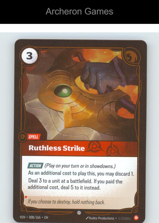 Ruthless Strike VEN 008/166 C Vendetta Riftbound Card Foil