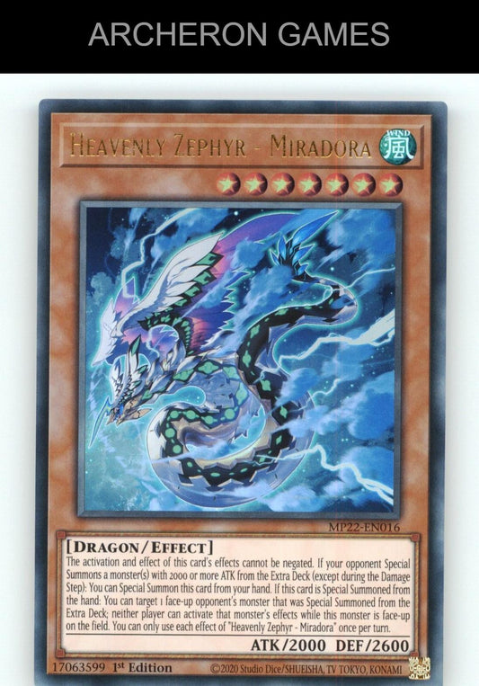 Heavenly Zephyr - Miradora Ultra Rare YUGIOH Card