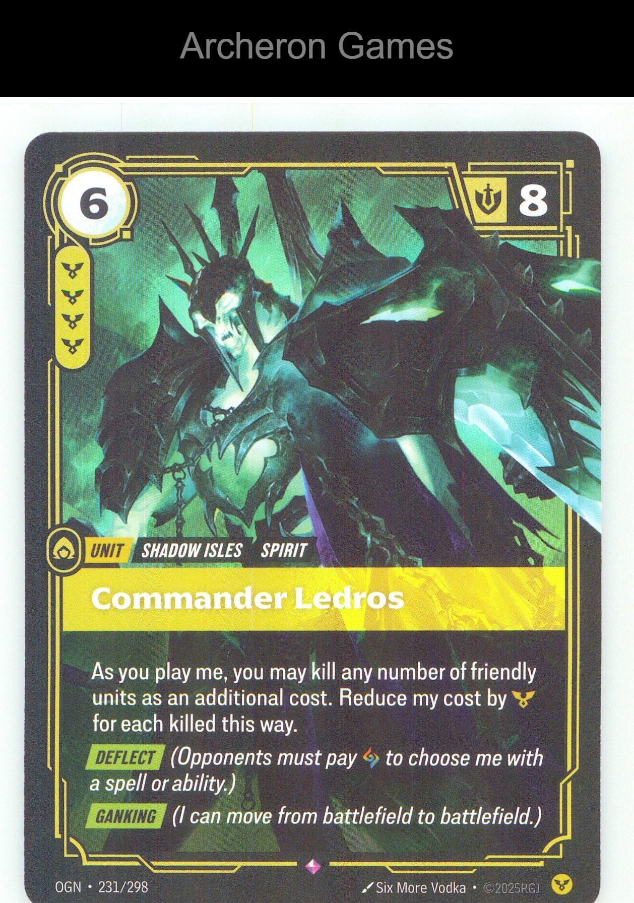 Commander Ledros OGN 231/298 R Origins Riftbound Card Foil