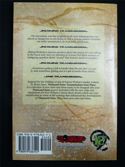 Transmissions From Piper - Rogue Games Book Softback #2VX
