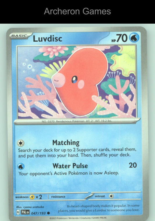 Pokemon Card Luvdisc PAL 047/193 C Paldea Evolved