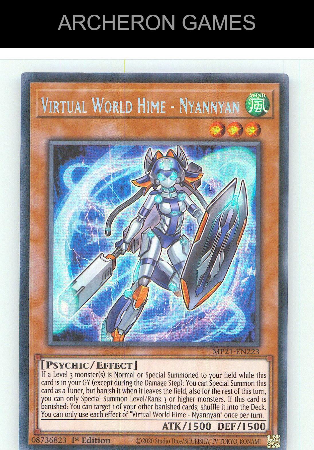 Virtual World Hime - Nyannyan Prismatic Secret Rare YUGIOH Card 1st Edition