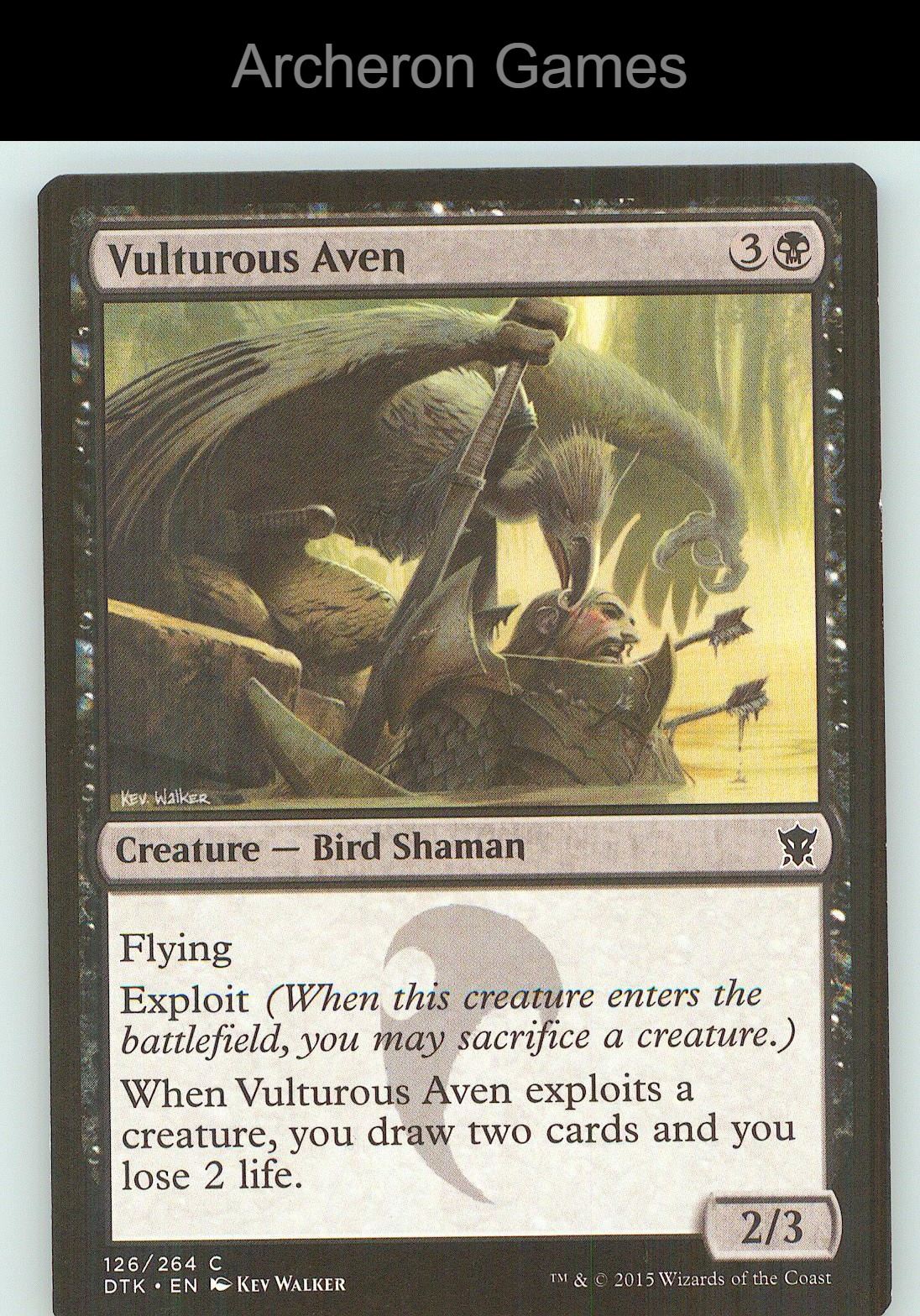 Vulturous Aven DTK 126 C MTG Card NM/EX+