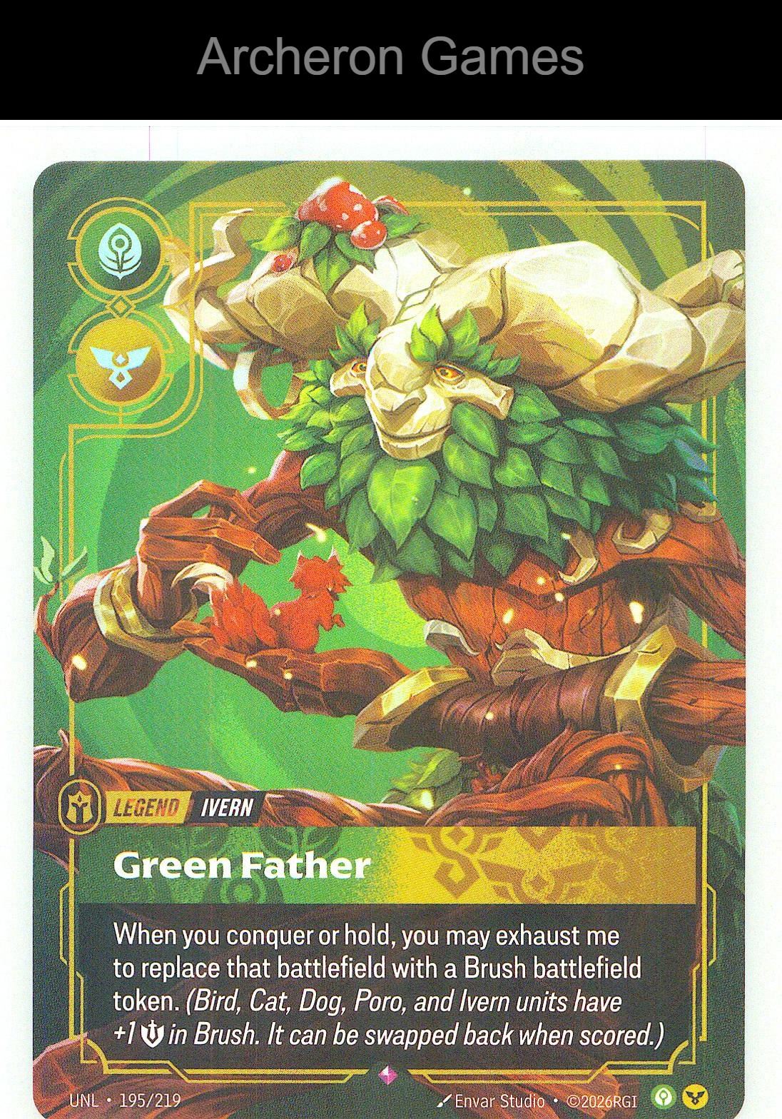 Ivern - Green Father UNL 195/219 R Unleashed Riftbound Card
