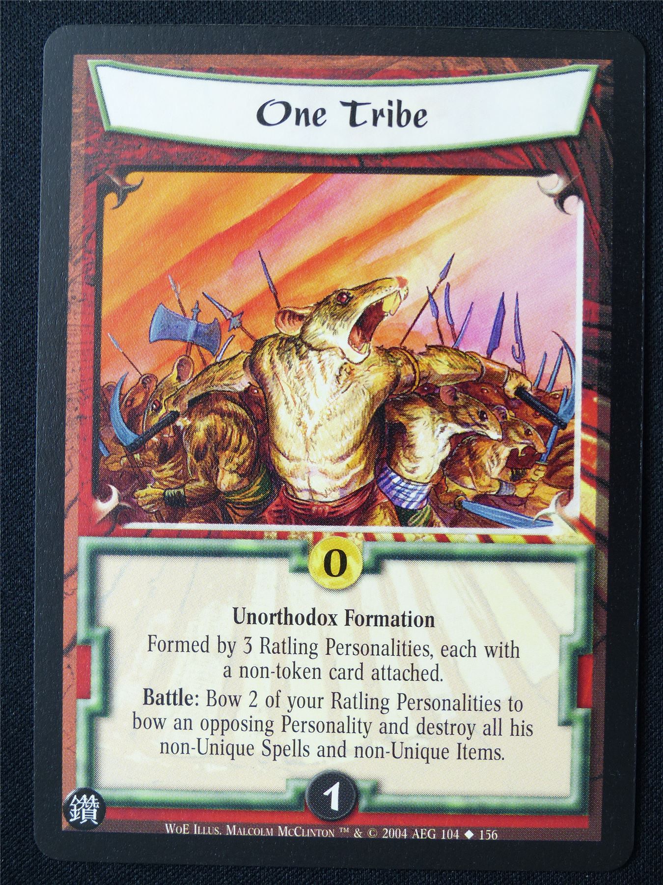 One Tribe - WoE - Legend of the Five Rings L5R Card #YG