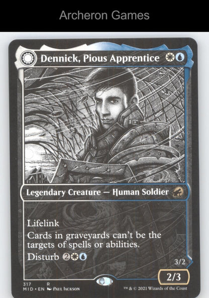 Dennick, Pious Apprentice (Showcase) 317 R MTG Card Innistrad: Midnight Hunt