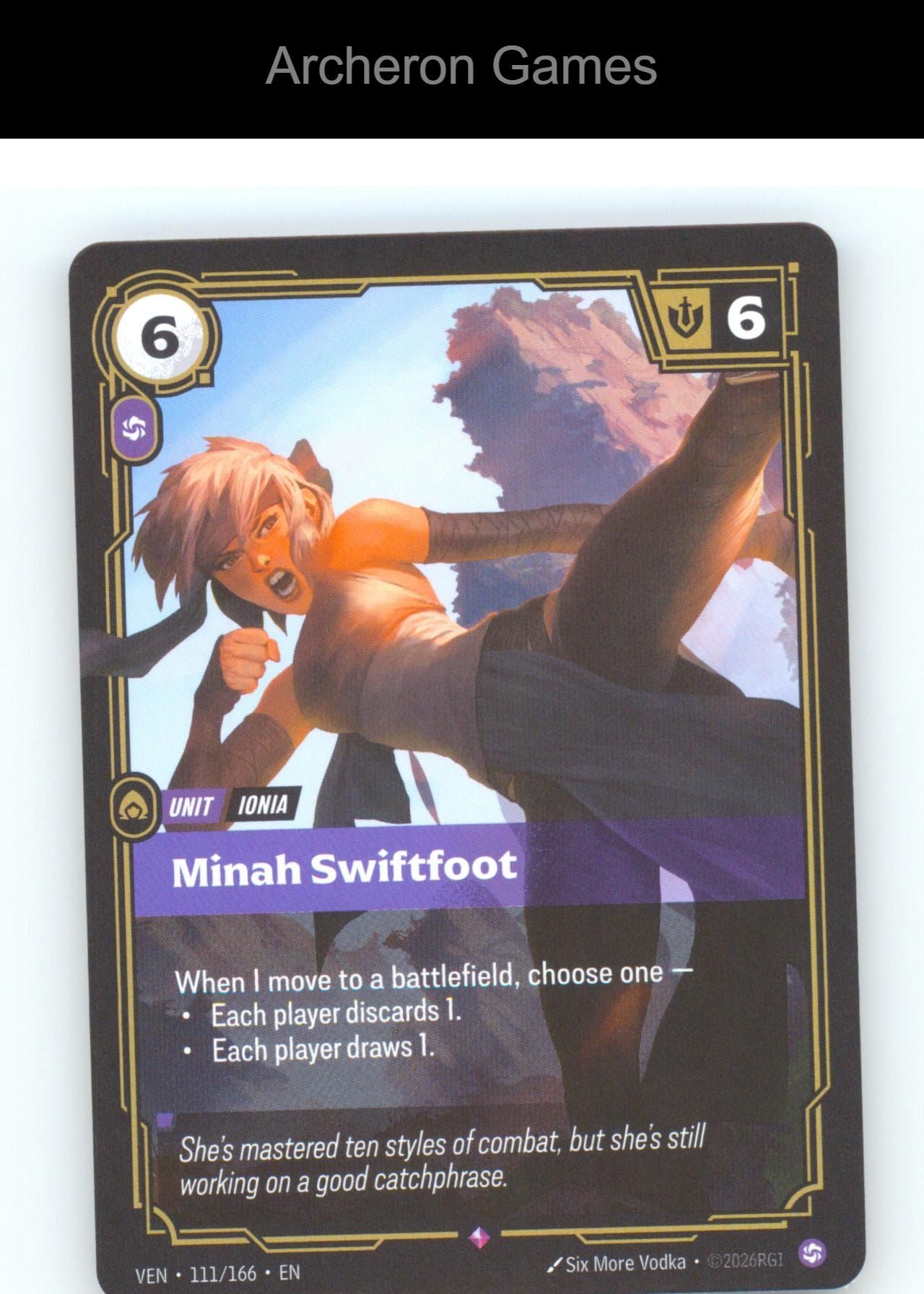 Minah Swiftfoot VEN 111/166 R Vendetta Riftbound Card Foil