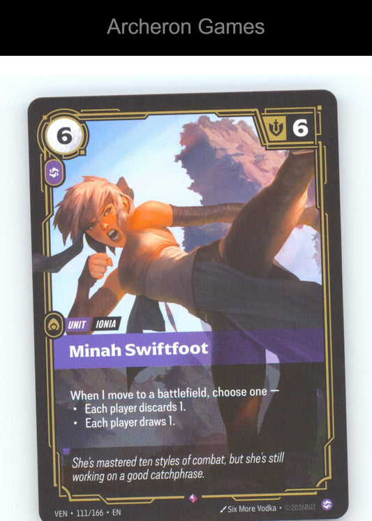 Minah Swiftfoot VEN 111/166 R Vendetta Riftbound Card Foil