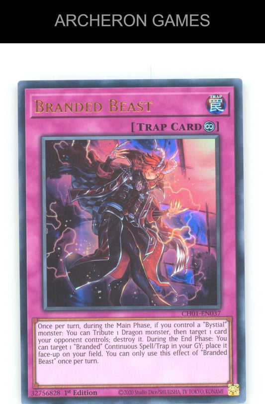Branded Beast Ultra Rare YUGIOH Card 1st Edition