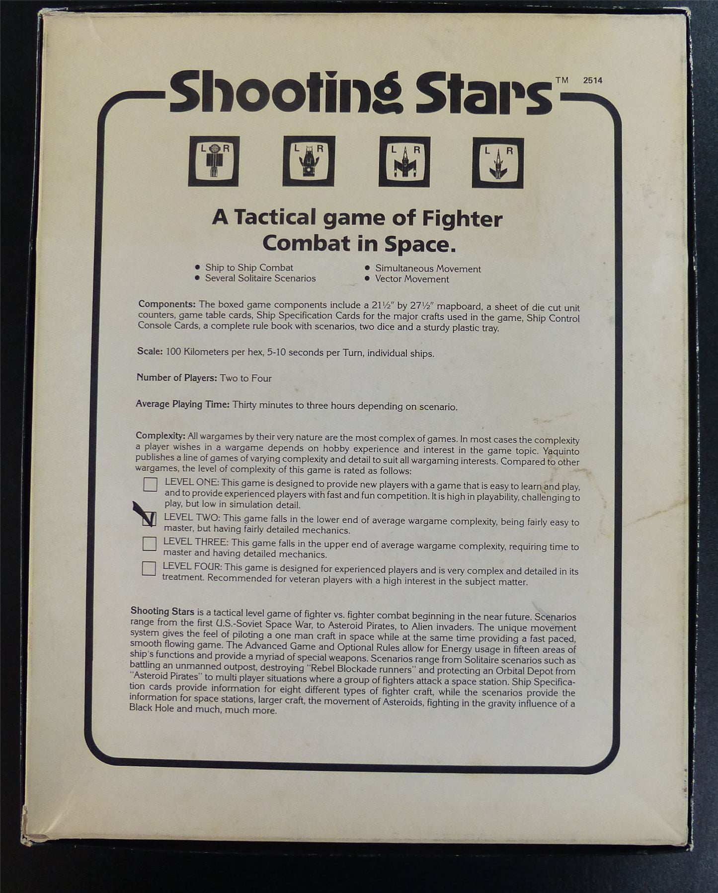 Shooting Stars A Tactical Game of Fighter Combat in Space Boardgame #274