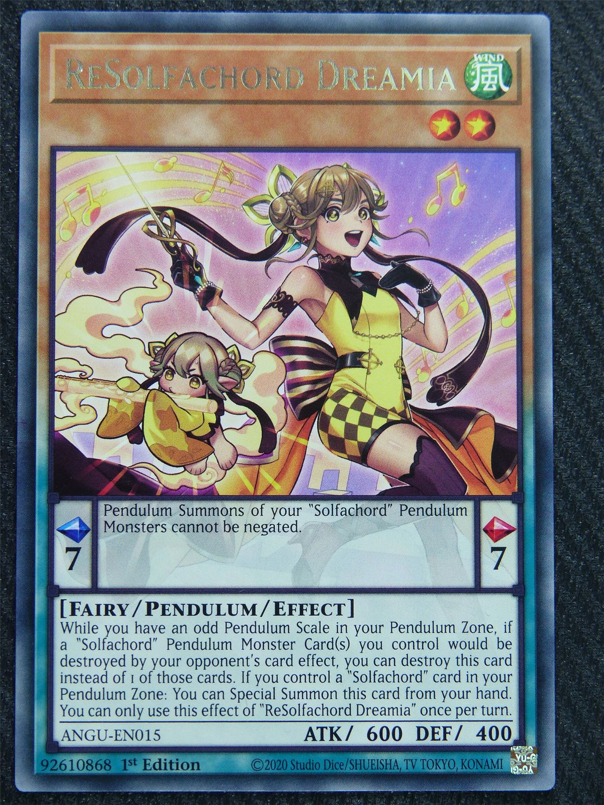 ReSolfachord Dreamia ANGU Rare - 1st ed - Yugioh Card #7ZH