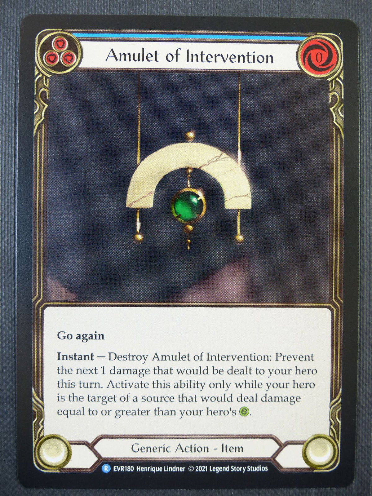Amulet of Intervention Blue - 1st ed Everfest - Flesh & Blood Card #6GT