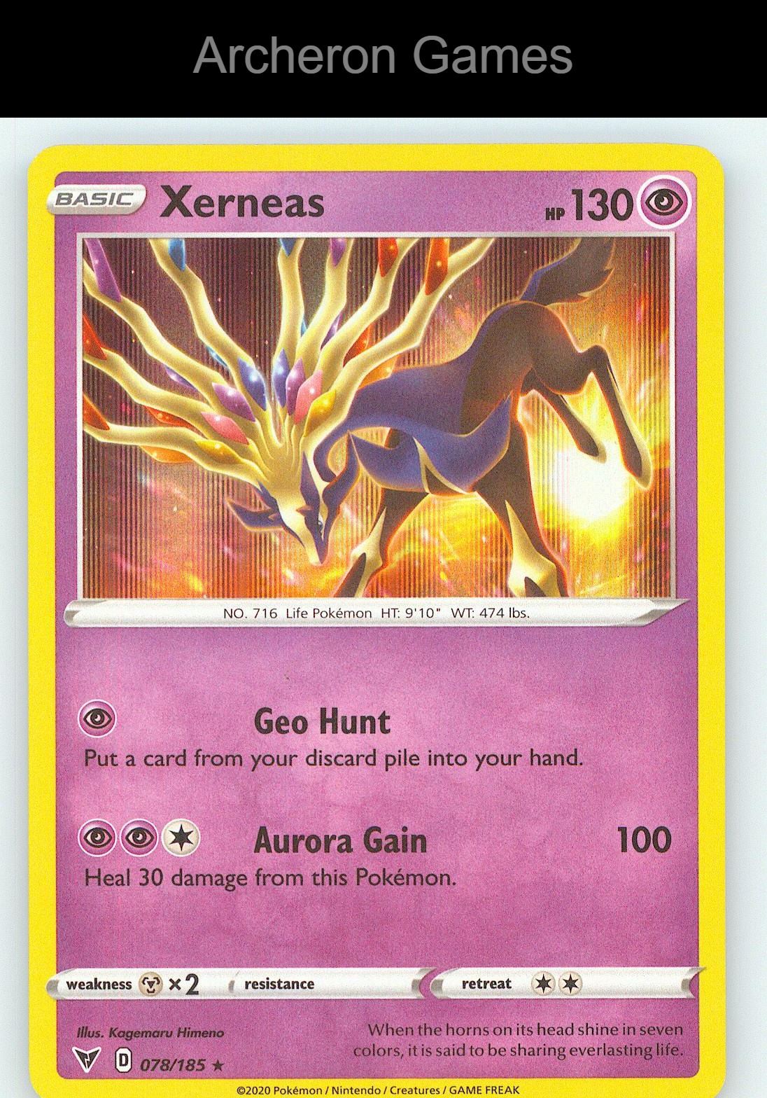 Pokemon Card Xerneas VIV 078/185 Line Holo R Vivid Voltage