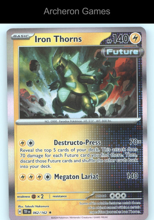 Pokemon Card Iron Thorns TEF 062/162 R Temporal Forces Holo