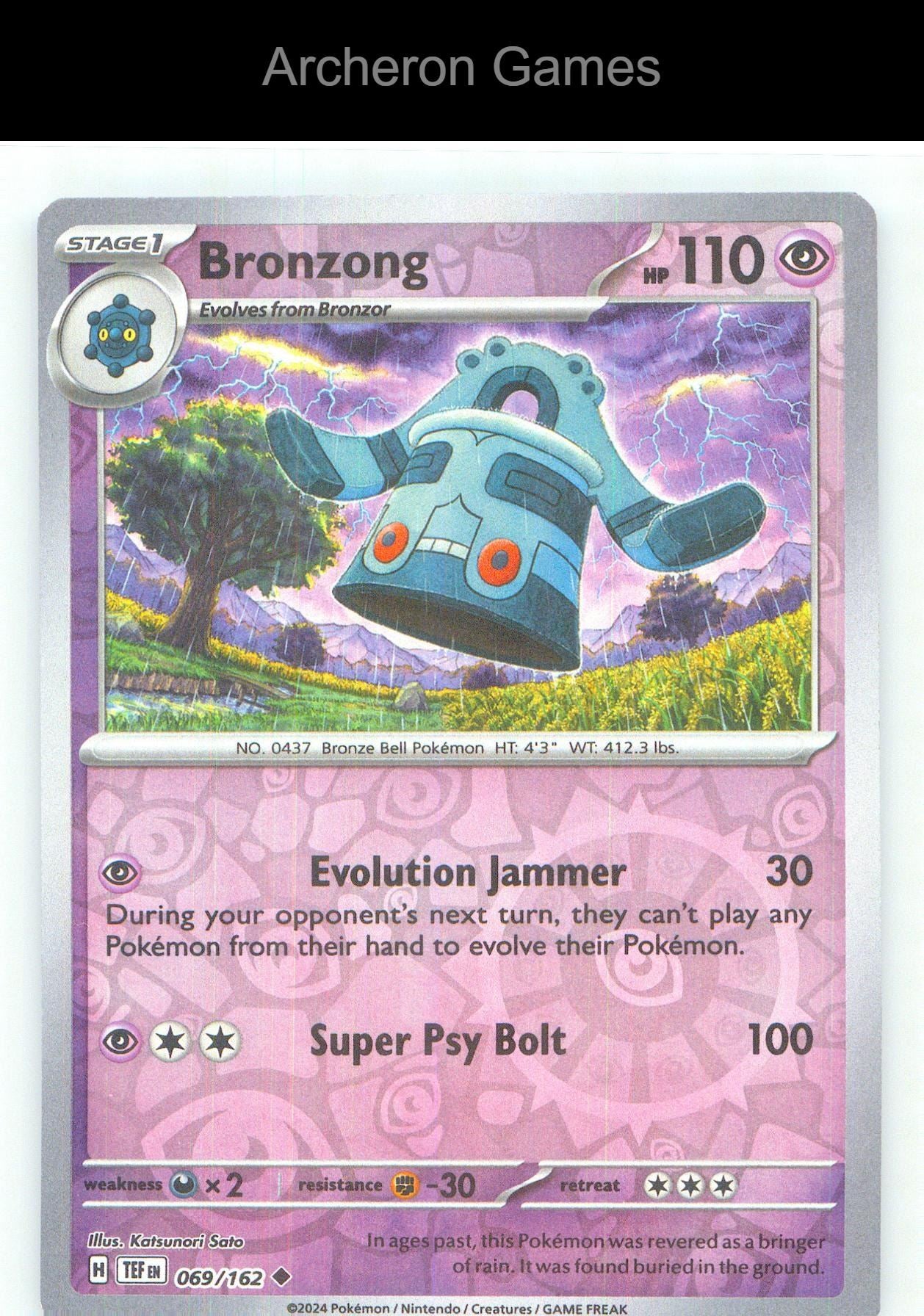 Pokemon Card Bronzong TEF 069/162 UC Temporal Forces