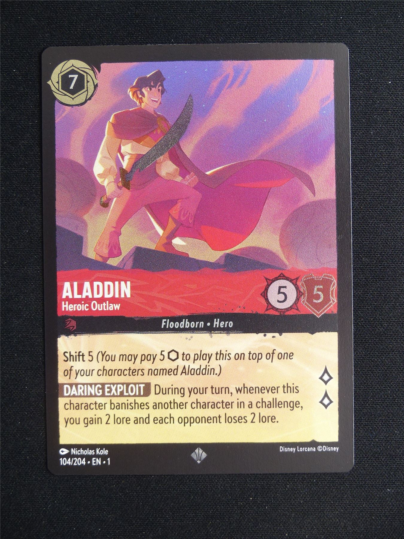 Aladdin heroic Outlaw 104/204 Foil - Lorcana Card #266