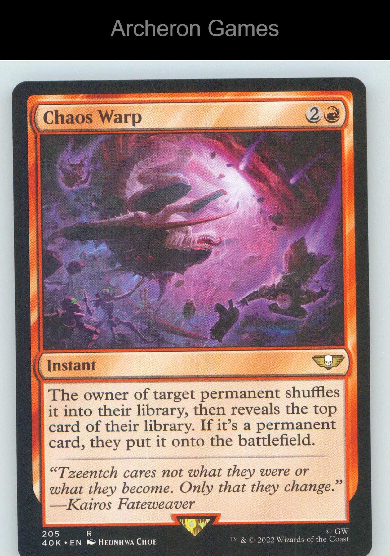 Chaos Warp 205 R MTG Card NM/EX+