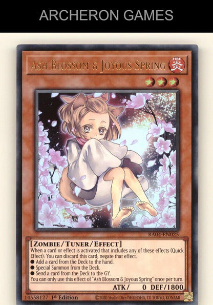 Ash Blossom & Joyous Spring (Alternate Art) (PCR) Ultra Rare YUGIOH Card