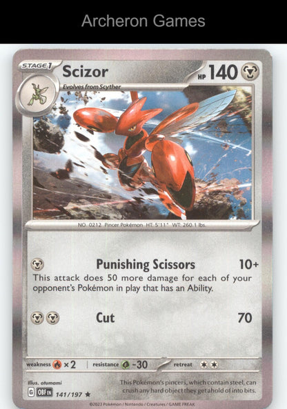 Pokemon Card Scizor (Holo) 141/197