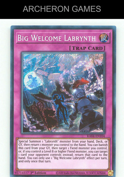 Big Welcome Labrynth (PUR) SEC YUGIOH Card